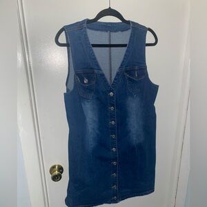 Unbranded | Women’s Stretch Denim Dress | 2X | Curve | Plus | Distressed Style
